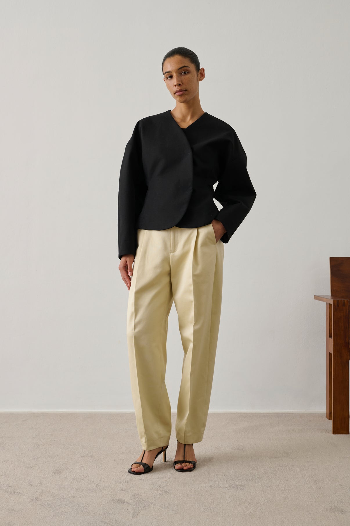 Pantalon Graham - Crème - Coton - Femme vue 3