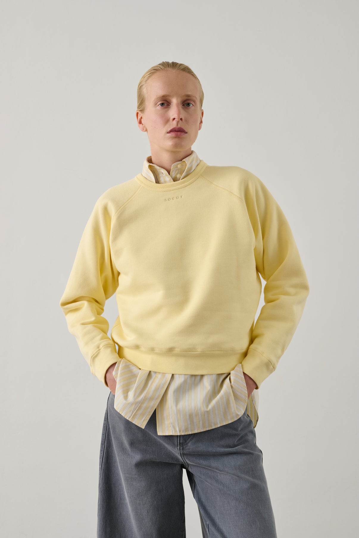 Sweatshirt Artemis - Jaune Pâle - Coton - Femme vue 3
