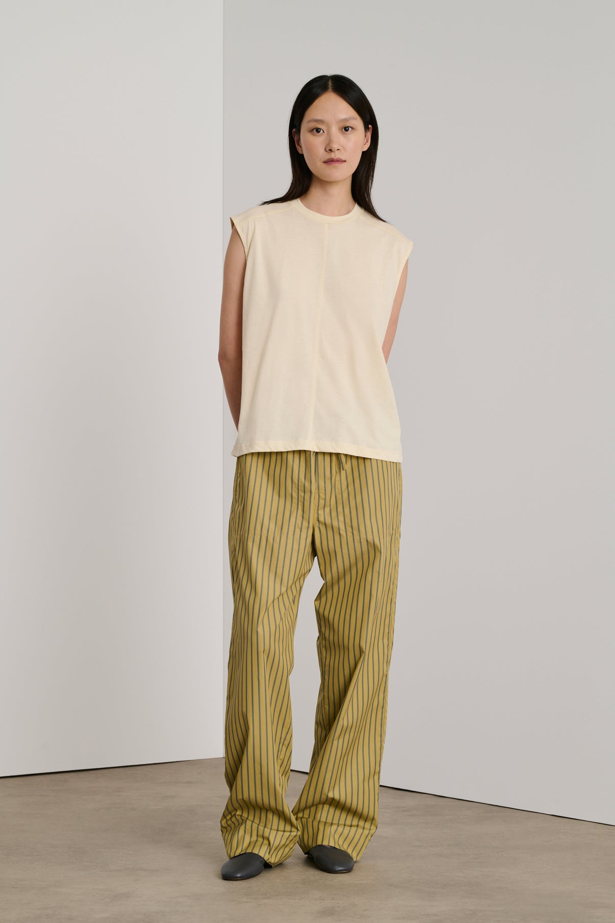 Pantalon Albert - Ocre/Vert - Coton - Femme vue 3