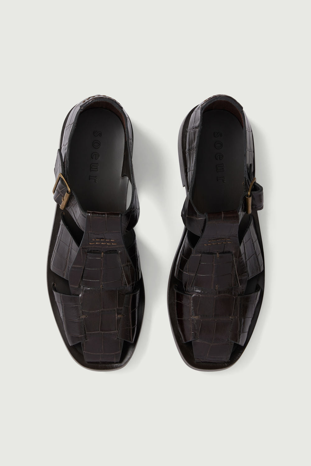 Sandales Velika - Marron Foncé - Cuir - Femme vue 4