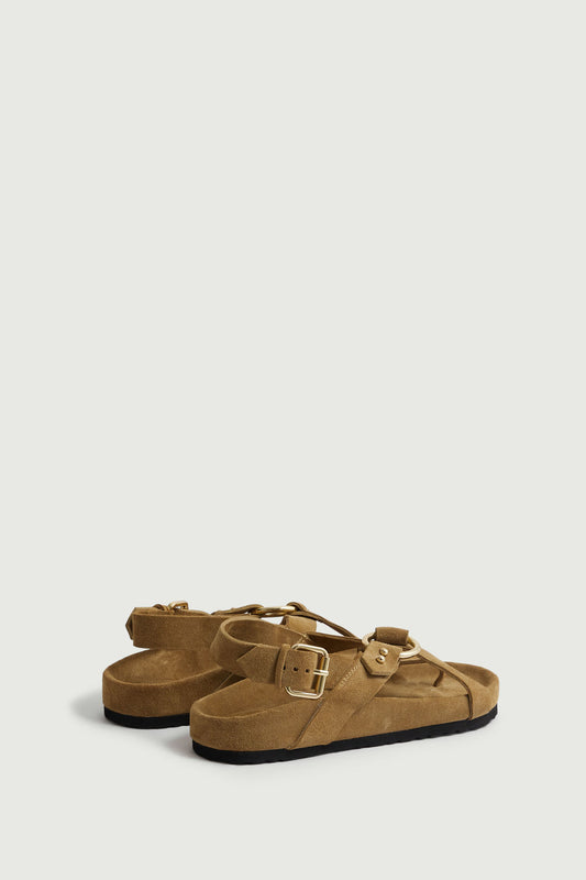 Sandales Mexico - Bronze/Vert - Cuir - Femme